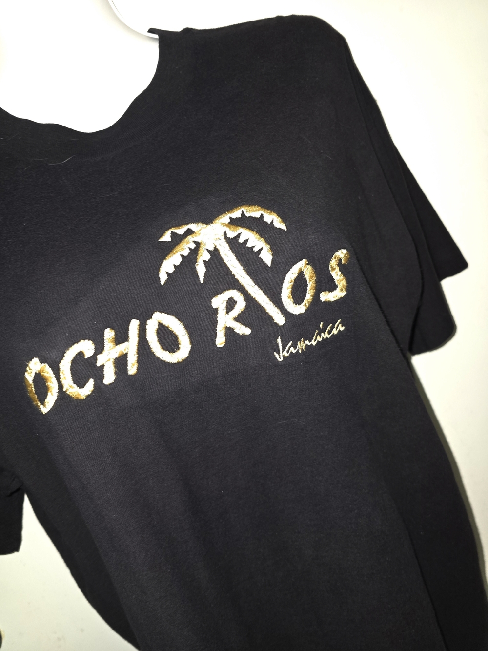 Jamaica's Black T-Shirt with Gold Palm Logo